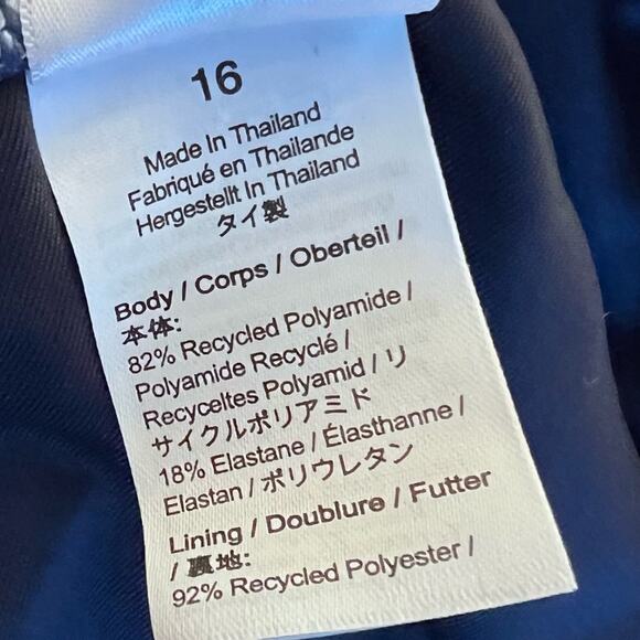 🆕 NWT J. Crew Navy Asymmetrical Nautical Piece Bikini Swimsuit Stripe PLUS 16 - Picture 13 of 16